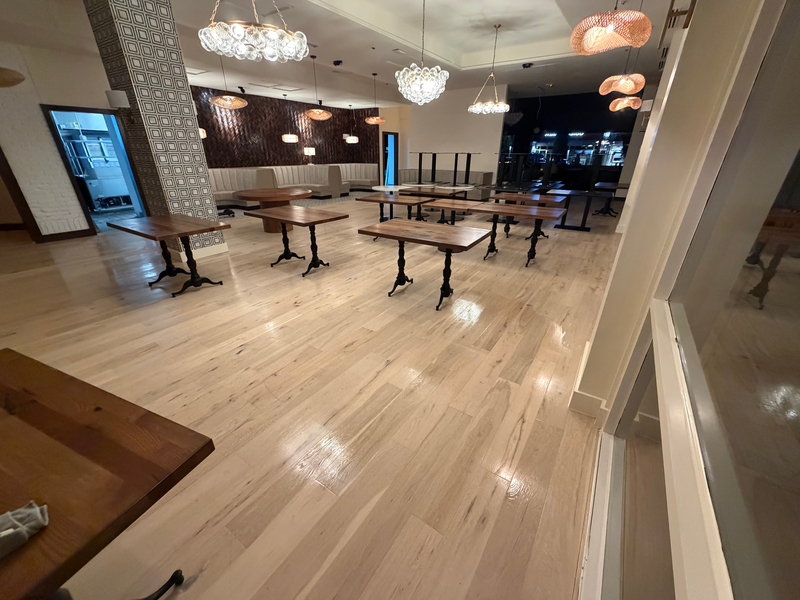 Restaurant dining room, ready to open