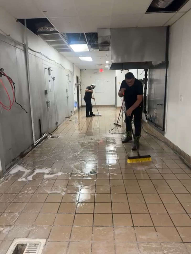 Our crew at work in a restaurant kitchen